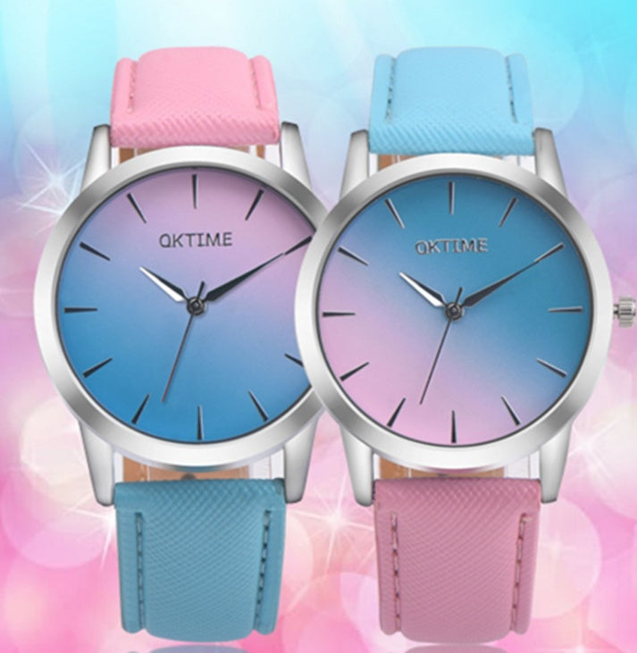 fashion casual retro rainbow design watch women analog
