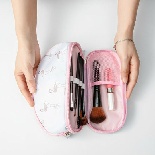 Portable large capacity double layer cosmetics - Stylish Storage Bag
