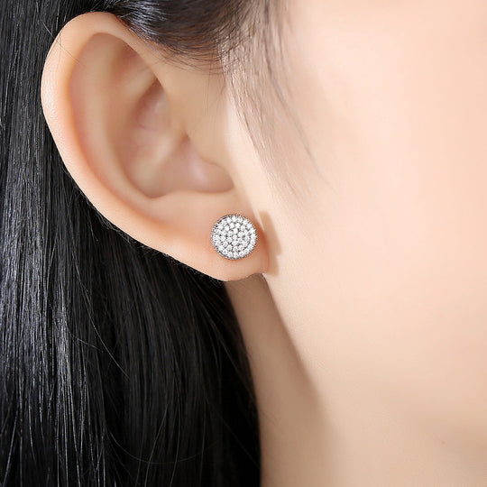 Men Ear Studs Crystal Green White Male Earings Fashion Jewelry