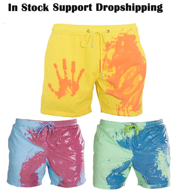 Magical Change Color Beach Shorts - Quick Dry & Stylish Swimwear soft