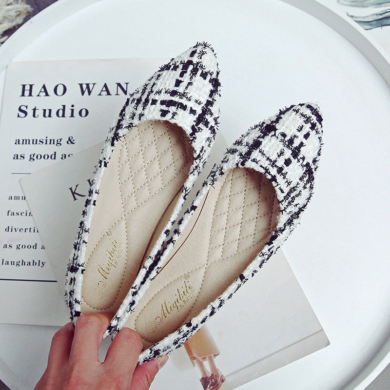 Shallow Mouth Pointed Toe Single Shoes Flat All-match Women's