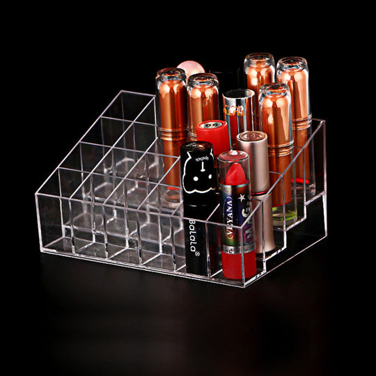 Transparent 24 Grid Cosmetics Shelf Lipstick Display Stand