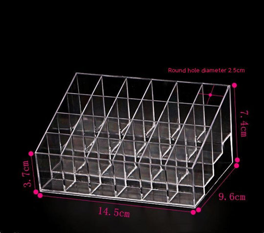 Transparent 24 Grid Cosmetics Shelf Lipstick Display Stand