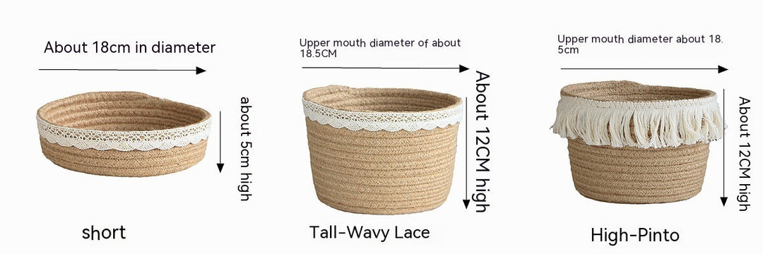 Jute Storage Basket Cosmetics Home for Sundries Storage