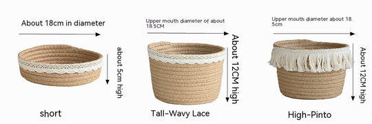 Jute Storage Basket Cosmetics Home for Sundries Storage