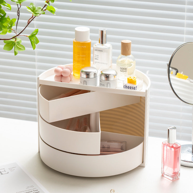 Cosmetics Rotating Storage Box - Stylish Plastic Organizer