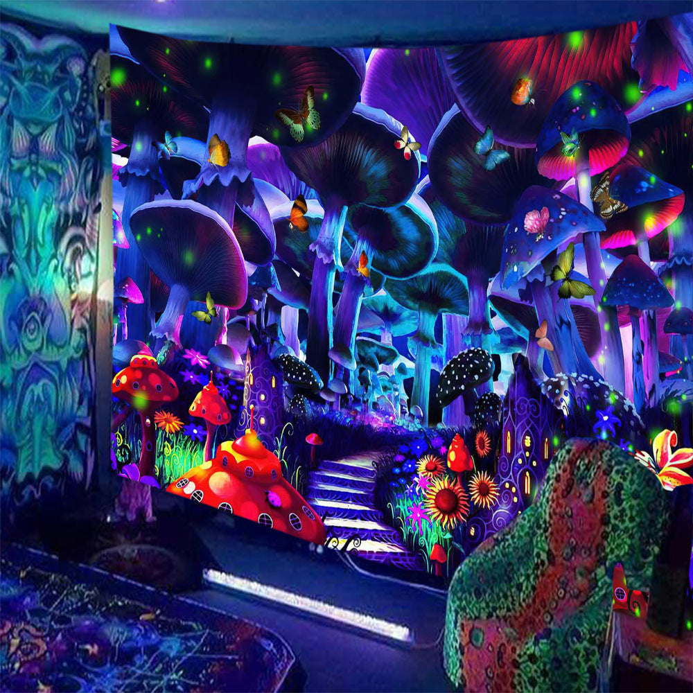 Skull Print Fluorescent Home Decor Tapestry - Fashion Style