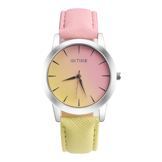 fashion casual retro rainbow design watch women analog