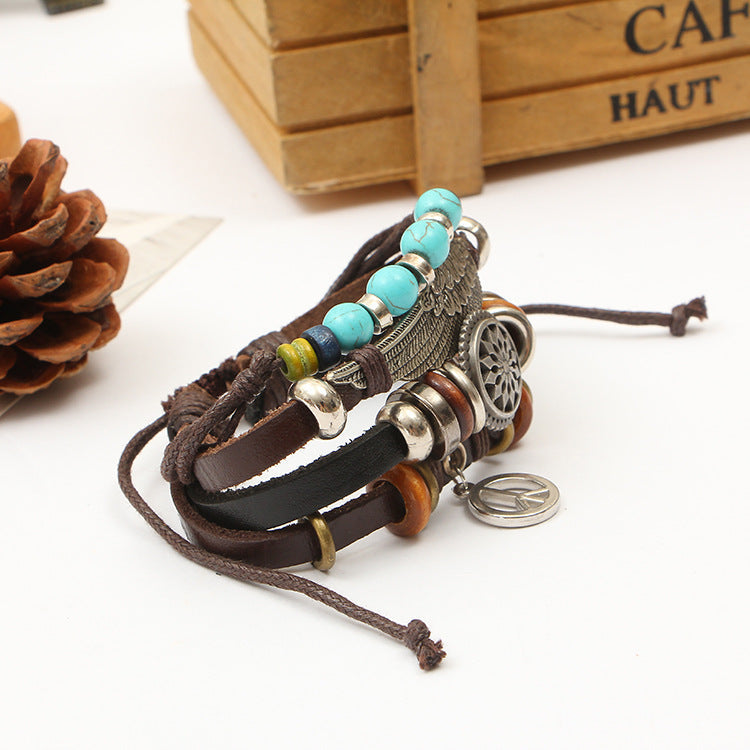 Handmade bracelets - Ethnic Style Leather Bracelet Collection
