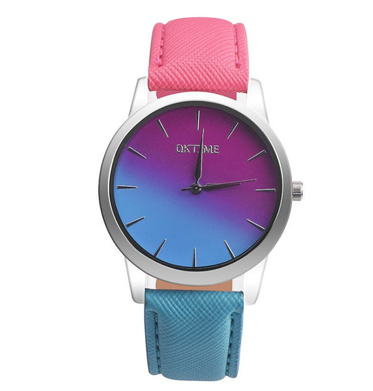 fashion casual retro rainbow design watch women analog