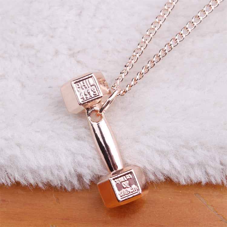 European fashion fitness dumbbell Necklace Pendant Korean
