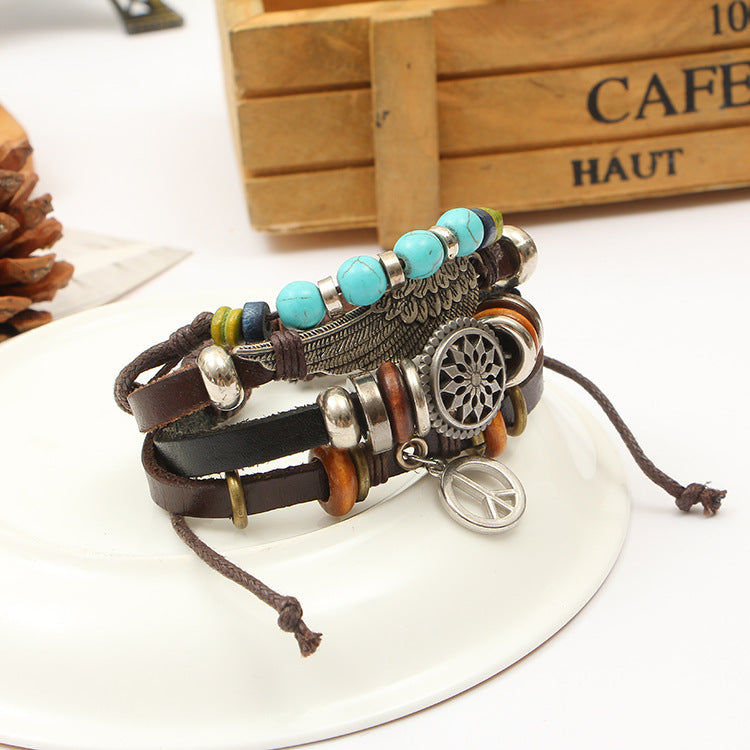 Handmade bracelets - Ethnic Style Leather Bracelet Collection