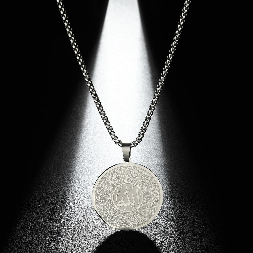 Men Calligraphy Necklace Accessories Jewellery - Stainless Steel