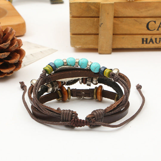 Handmade bracelets - Ethnic Style Leather Bracelet Collection