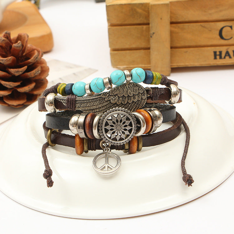 Handmade bracelets - Ethnic Style Leather Bracelet Collection