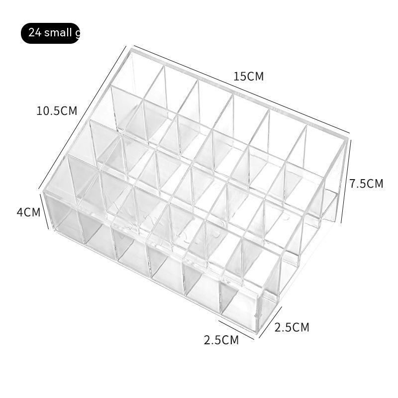 Transparent 24 Grid Cosmetics Shelf Lipstick Display Stand