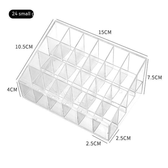 Transparent 24 Grid Cosmetics Shelf Lipstick Display Stand
