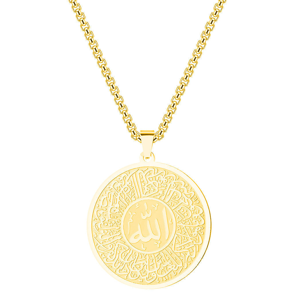 Men Calligraphy Necklace Accessories Jewellery - Stainless Steel