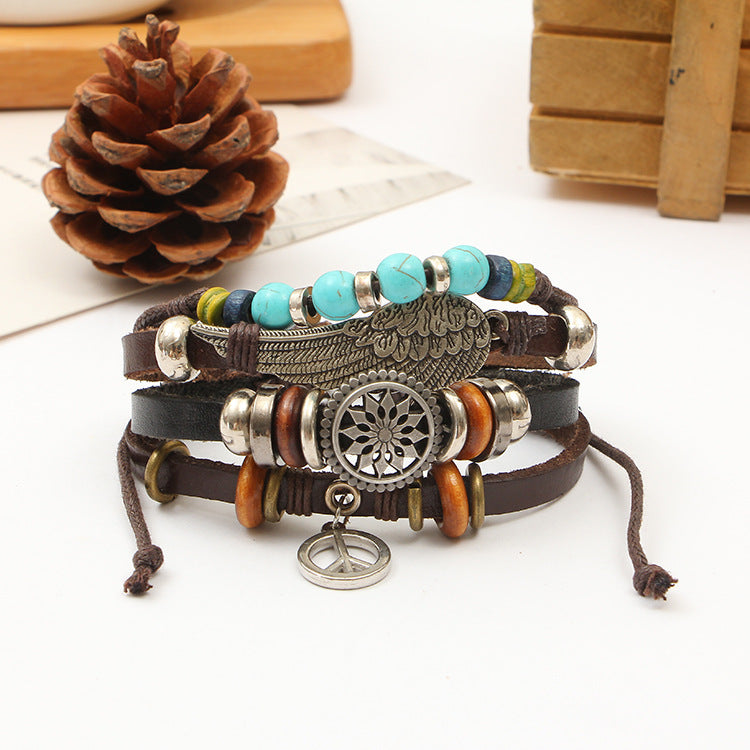 Handmade bracelets - Ethnic Style Leather Bracelet Collection