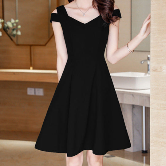 WOMENS DRESS A-Line V-Neck High Waist | Red & Black Options