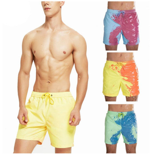 Magical Change Color Beach Shorts - Quick Dry & Stylish Swimwear soft