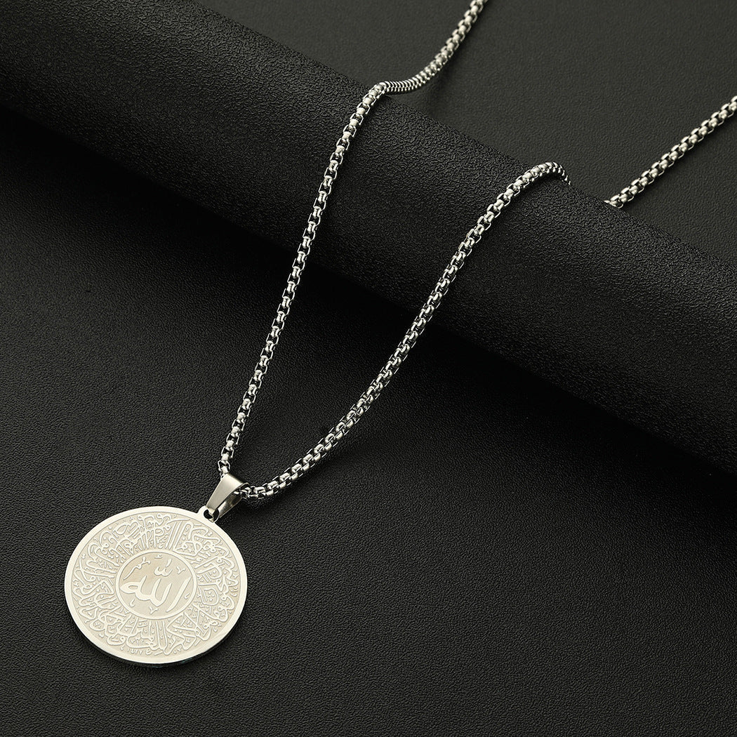 Men Calligraphy Necklace Accessories Jewellery - Stainless Steel