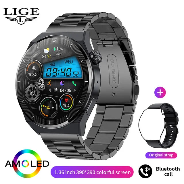 For Huawei xiaomi GT3 Pro Smart Watch Men AMOLED 390*390 HD Screen Heart Rate Bluetooth Call IP68 Waterproof SmartWatch 2024 New