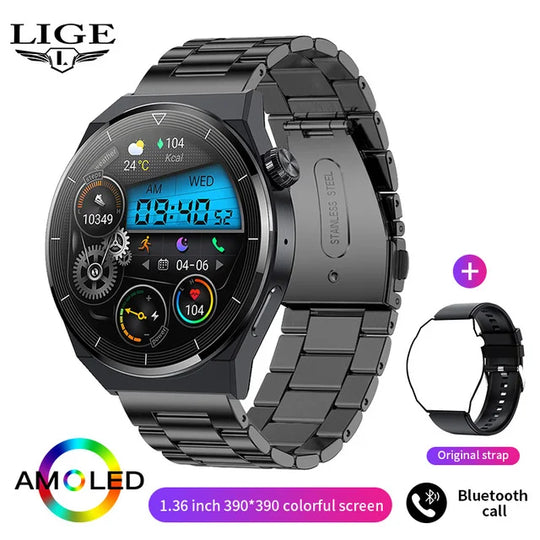 For Huawei xiaomi GT3 Pro Smart Watch Men AMOLED 390*390 HD Screen Heart Rate Bluetooth Call IP68 Waterproof SmartWatch 2024 New
