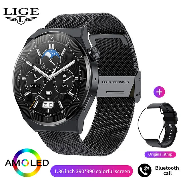 For Huawei xiaomi GT3 Pro Smart Watch Men AMOLED 390*390 HD Screen Heart Rate Bluetooth Call IP68 Waterproof SmartWatch 2024 New