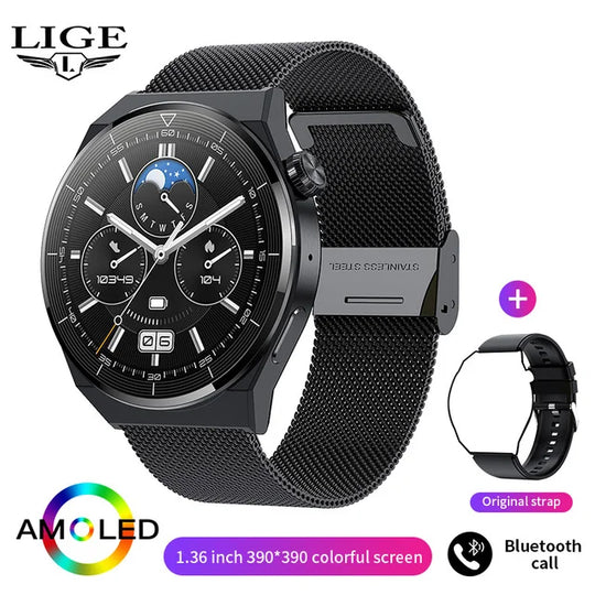 For Huawei xiaomi GT3 Pro Smart Watch Men AMOLED 390*390 HD Screen Heart Rate Bluetooth Call IP68 Waterproof SmartWatch 2024 New