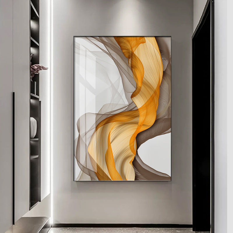 Abstract Yellow Grey Canvas Painting Home Decor – Stylish Art