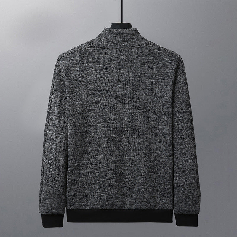 Dad Wears A Jacket With A Stand-up Collar And A Casual Jacket design