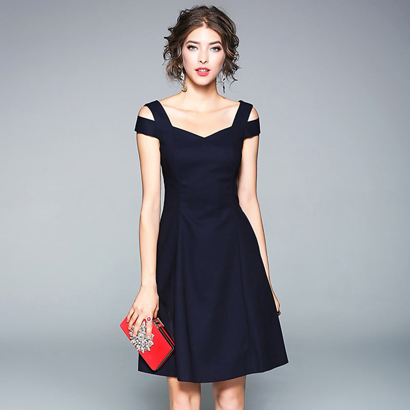 WOMENS DRESS A-Line V-Neck High Waist | Red & Black Options