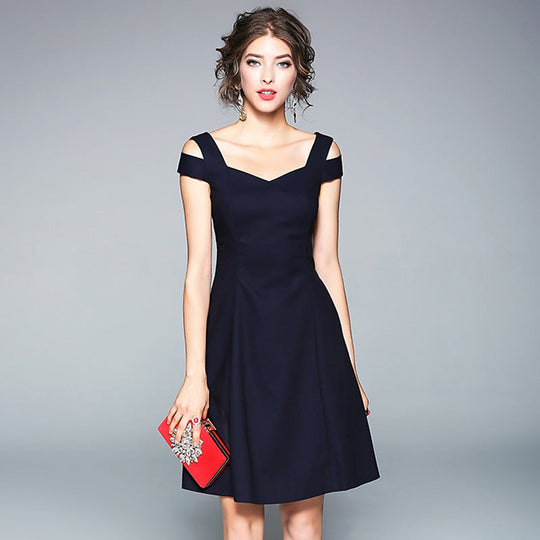 WOMENS DRESS A-Line V-Neck High Waist | Red & Black Options