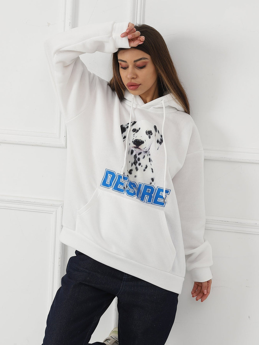 Fashionable Casual Printed Long Sleeved Sweatshirt for Women